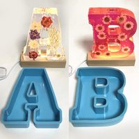 Moule en silicone 26 lettres majuscules DIY cristal résine époxy moule Alphabet artisanat fête d'anniversaire Couple proposition décoration de mariage