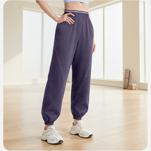 Pantalones Largos de Cintura Alta, Delgados, Sencillos, de Secado Rápido, de Spandex/Poliéster, de Color Sólido, para Mujer, Holgados, para Correr, Fitness, Elásticos - Product Image 1