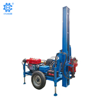 Foreuse portable sur roues de 120 m, 28 CV, 35 CV, à double usage eau-air, intégrée pour puits d'eau, avec pompe à boue