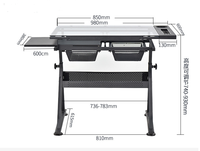 Studio Design Deluxe Craft Station Bureau debout Table à dessin en verre réglable en hauteur