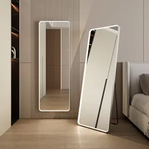 intelligenter touchscreen große größe salon stehend waschtisch boden ganzkörperbekleidung langer spiegel mit led-licht