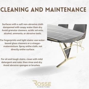 Rosse Bugatti Luxury <b>Dining</b> <b>Table</b> Marble <b>Top</b> Metal Frame Extendable Non-Foldable Rectangle 6 Person European Modern Design - Product Image 2