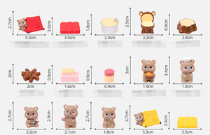 Artesanías de resina coleccionables lindos juguetes kawaii animales terrario figuras conjuntos miniatura casa de muñecas dibujos animados <span class=keywords><strong>Camping</strong></span> pequeño oso pardo - Product Image 3