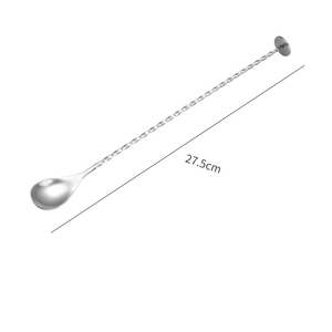 Ustensiles de bar KLP en acier inoxydable 304, cuivre, or, argent, cuillère à mélanger à fond rond, agitateur à cocktail, cuillère de bar, articles de bar - Product Image 6