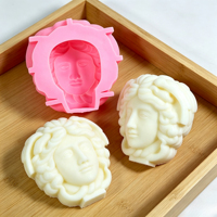 Moule en silicone platine en forme de Méduse pour la fabrication artisanale de bougies, savons et résines époxy DIY, compatible avec les motifs personnalisés