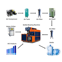 Máquina sopladora de botellas de agua de 5 galones, de cavidad única, semiautomática, para la producción de agua pura
