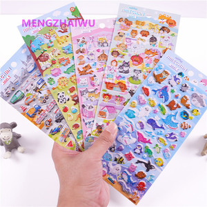 No Stock Best Selling Journal Sticker Stationery Promotional Gifts Items for Children Cartoon Animal Car Cute Puffy Stickers