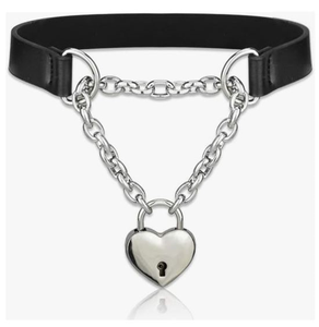 Gargantilla gótica <span class=keywords><strong>Collar</strong></span> Gargantilla de cuero PU negro <span class=keywords><strong>Collar</strong></span> para mujeres y hombres Mujeres Media cara para fiesta de Cosplay - Product Image 2