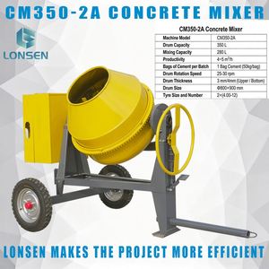 Mezcladora de Concreto CM350-2A 350L 4~5m³/h Mezcladora de Cemento Móvil para Construcción - Product Image 1