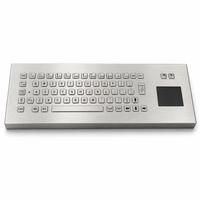 PC-800TP-DESK IP65 Keyboard Desktop Industri Tahan Air dari Baja Tahan Karat dengan Touchpad 67 Tombol USB PS/2 untuk Mesin CNC Kios.