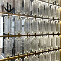 Paravent suspendu en verre de couleur personnalisable, séparateur de pièce décoratif pour hall d'hôtel, B&B, maison et espaces commerciaux