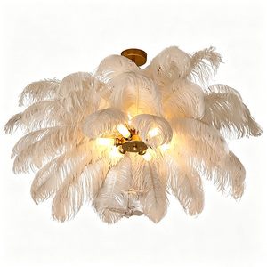 DUOMEIJU NOUVEAU <span class=keywords><strong>Plafonnier</strong></span> LED moderne et coloré à plumes, lumière chaude pour chambre à coucher - Product Image 1