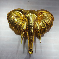 Vente en gros Grand fond Décoration murale Ornements créatifs Décoration intérieure Lumière créative nordique Sculpture de statut d'éléphant de luxe