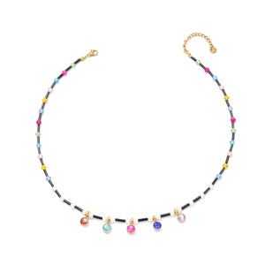 Collier à perles tendance en acier inoxydable 316L plaqué or PVD, durable, résistant, avec pendentif en cristal multicolore - Product Image 2
