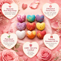 Coffret de bombes de bain personnalisées en forme de cœur, 9 pièces de 40g chacune, aux senteurs de Plante, Rose, Ylang, Lavande, Violette, Osmanthus, Lys, Romarin, Jasmin, Lait, dans une boîte cadeau