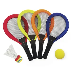 Set raket tenis badminton dan bola kain 44CM, mainan anak, set raket tenis badminton