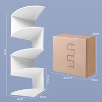 Étagère d'angle flottante semi-circulaire en bois à 5 niveaux style nordique, étagère de rangement murale, bibliothèque, décoration intérieure
