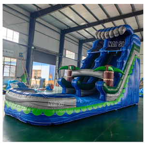 Scivolo Gonfiabile Commerciale in PVC Effetto Marmo Blu Tropicale da 5,5m per Piscina, per Bambini e <span class=keywords><strong>Adulti</strong></span> - Product Image 2