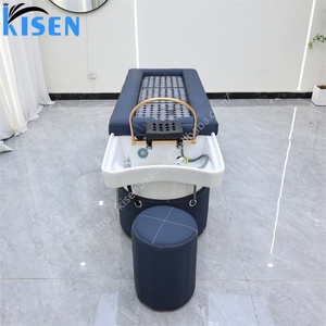 Table de lavage Kisen de qualité médicale pour salon de coiffure avec fonction de luminothérapie, massage du cuir chevelu, sauna et circulation d'eau stérile - Product Image 3