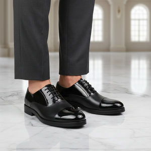 <span class=keywords><strong>Scarpe</strong></span> Classiche Formali Oxford con Lacci in Pelle Verniciata <span class=keywords><strong>per</strong></span> Uomo, <span class=keywords><strong>Scarpe</strong></span> da Cerimonia <span class=keywords><strong>per</strong></span> Abiti da Matrimonio e <span class=keywords><strong>Smoking</strong></span> - Product Image 5