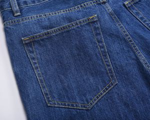 Logo personnalisé délavé coupe ample jambe large droite <span class=keywords><strong>jean</strong></span> vêtements de travail <span class=keywords><strong>français</strong></span> pour hommes bleu longueur de plancher denim - Product Image 5