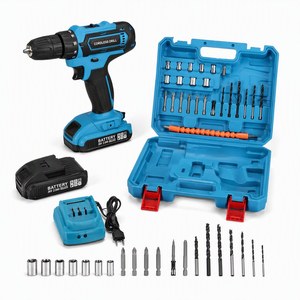 Ensemble de perceuses sans fil multifonctionnelles à batterie lithium, outils électriques portables, tournevis électrique, ensemble d'outils de perçage pour bricolage à domicile - Product Image 1