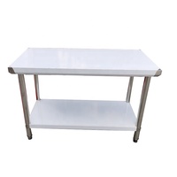 Table de cuisine robuste en acier inoxydable de qualité alimentaire 304 201, finition polie, capacité de charge de 300 kg/m pour restaurant