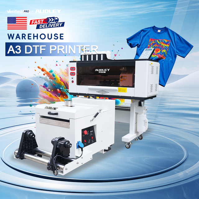 Audley Popular CE Cheap Digital Dtf A3 30cm Xp600 I3200 DTF Tshirt Printing Machine Garment Printer for Sale with Heat Oven