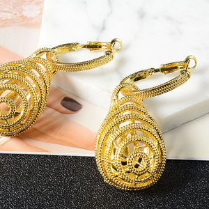 Parures en cuivre tendance 2021 pour femmes, nouveau design, boucles d'oreilles pendantes, haute qualité, géométriques, cadeaux de mariage, tendance - Product Image 2