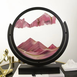 Vente chaude De <span class=keywords><strong>Luxe</strong></span> 7 Pouces 3D Rond Liquide Quicksand <span class=keywords><strong>Sablier</strong></span> Rotatif Coloré Design Moderne Décoration de La Maison Art - Product Image 3