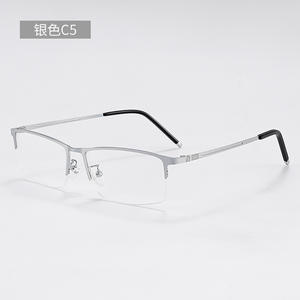 Nouvelles lunettes de vue demi-cerclées carrées en métal pour hommes, protection anti-lumière bleue, design ultra-léger, origine Taizhou - Product Image 3