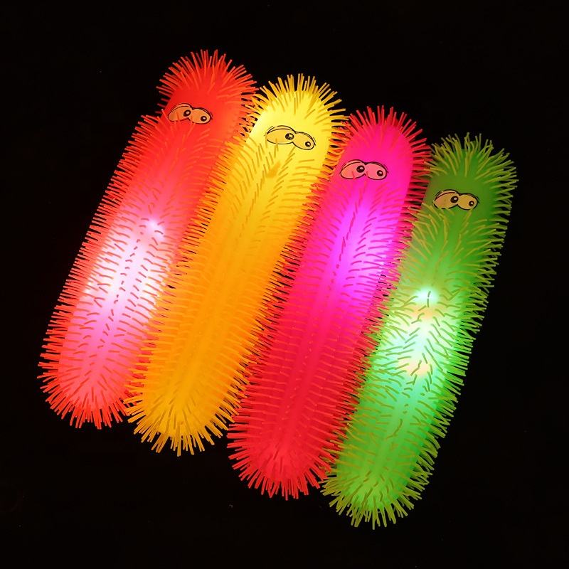 New Creative Toys Children's Luminous Puffer Worm Stress Relief Kid's Toys Cartoon Vent Fidget Caterpillar