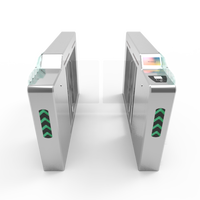 Barrera de Acceso Abatible de Acero Inoxidable 304 con Control de Acceso por RFID, Código QR y Reconocimiento Facial, 35 Personas/min, IP65, para Metro y Turismo