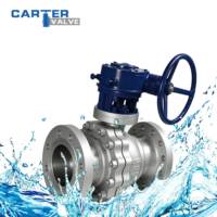 Katup Bola Berbahan Logam WCB CF8M Ujung Flens Pneumatik Trunnion Mounted Full Bore untuk Minyak Gas LNG Standar API 6D ANSI OEM Custom