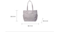 Sac fourre-tout de travail imperméable en tissu Oxford grande capacité avec poignée supérieure, décoration lettre, couleur unie, en polyester portable