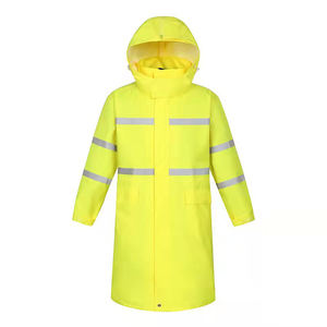 Gabardina larga con capucha para hombre, impermeable, reflectante, tela Oxford, abrigo de plástico, abrigo de lluvia para viajes al aire libre - Product Image 6