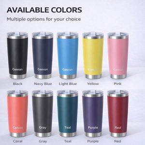 20oz Stainless Steel Tumbler Double Wall Vacuum Insulated Eco-friendly Durable Powder Coated Lid Classic <b>Hot</b>/Cold <b>Drinks</b> Boiling - Product Image 6