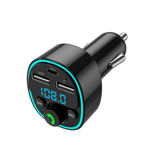 Émetteur FM <span class=keywords><strong>Bluetooth</strong></span> pour voitures, <span class=keywords><strong>adaptateur</strong></span> audio sans fil avec charge de téléphone, streaming musical, mise à niveau de l'autoradio ancien - Product Image 1