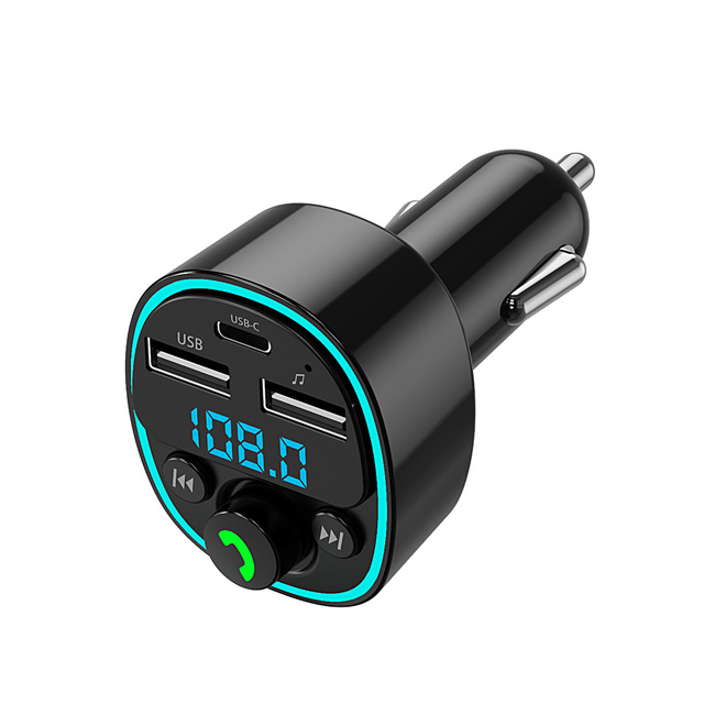 Blue-tooth FM Transmitter for Cars Wireless Audio Adapter with Phone Charge Music Streaming Upgrade Old Car Radio