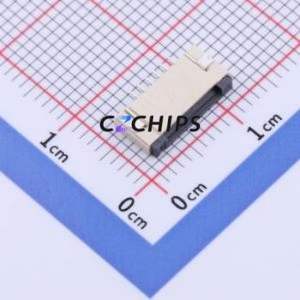 FC10-S06FCT-00 FFC/FPC Connector SMD,P=1mm,Horizontal Mount Connector Flip Cover Type Bottom Contact 6P 1mm - Product Image 2