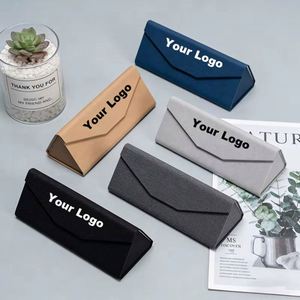 Custom Logo Printed Foldable PU Leather Magnetic Portable Travel Eyewear Protector <b>for</b> Sunglasses <b>Glasses</b> <b>Case</b> - Product Image 1