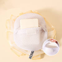 Usine Rose Forme maille luffa Éponge De Bain Avec Poche De Savon Corps Épurateur Moussant Douche Boule De Bain Exfoliant Douche Outils
