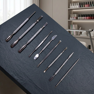 Kit de repousse-cuticules en acier inoxydable double extrémité, outils de manucure et pédicure, manche texturé, réutilisable, pour soins des ongles, en boîte, pour salon - Product Image 3