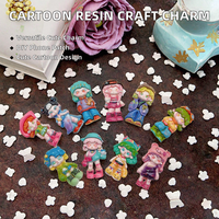 Breloque artisanale en résine sculptée, peinte à la main, motif dessin animé, thème amour, pour épingles à cheveux, porte-clés, patchs pour coques de téléphone à dos plat et accessoires DIY