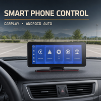 Moniteur de véhicule 6,89 pouces 2CH CarPlay Android Auto avec double caméra, enregistreur vidéo, écran tactile IPS et vision nocturne pour la conduite et le stationnement