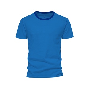 Haute qualité hommes décontracté motif solide à manches courtes T-Shirt Logo personnalisé impression 100% coton Jersey tissu Anti-rides séchage rapide - Product Image 2
