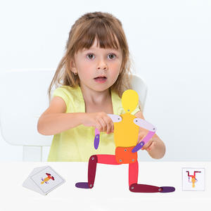 Vente chaude En Bois <span class=keywords><strong>3D</strong></span> Sports Mobile Figure Corps Actions Cartes Forme Correspondant Jouets D'apprentissage Éducatifs pour Enfants Garçons et Filles - Product Image 2