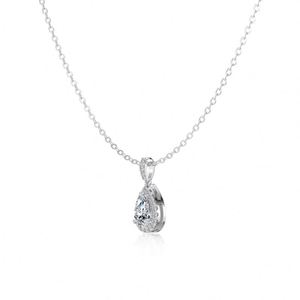 Dylam High <b>Top</b> Jewelry Rhodium Plated S925 <b>Silver</b> VVS1 D Color Moissanite Stone Pendant Necklace for Women Daily Wear - Product Image 3