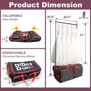 Free Sample Custom Logo Performance Competition Dance Bag Rolling Garment with Rack clothes rack dance <b>suitcase</b> - Product Image 4
