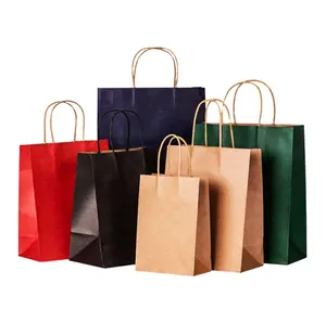 अनुकूलित टेक अवे शॉपिंग बैग क्राफ्ट पेपर बैग